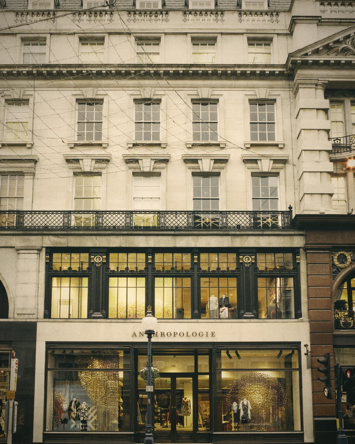 The stone facade of Anthropologie on Regent Street